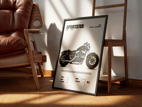 Cuadro Moto Harley Davidson Sportster + Marco