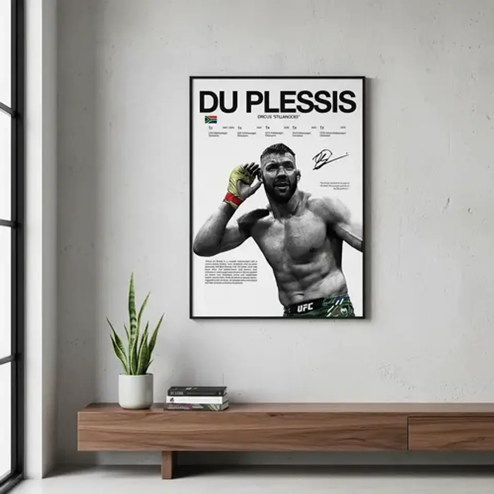 Cuadro Campeón Ufc Dricus Du Plessis Stillknocks + Marco 3