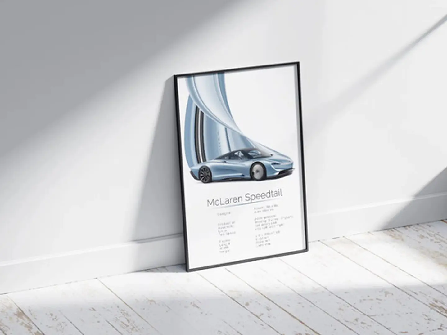 Cuadro Auto Mclaren Speedtail Hypercar + Marco Negro 2
