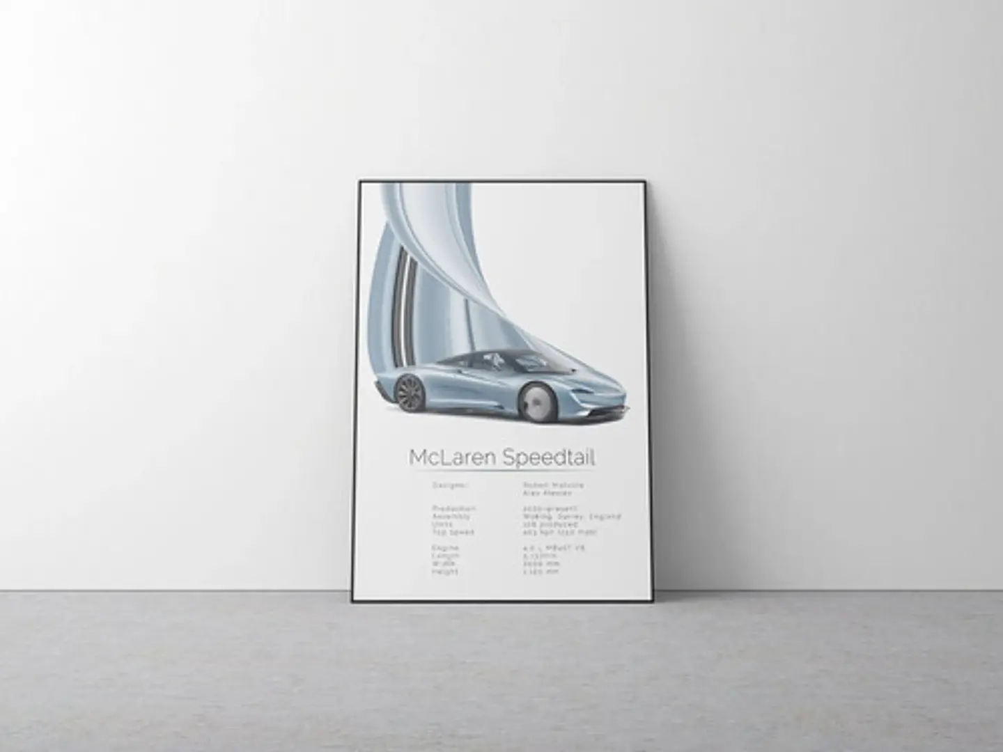 Cuadro Auto Mclaren Speedtail Hypercar + Marco Negro 4