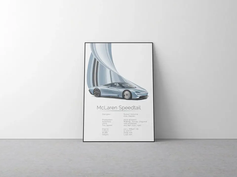 Cuadro Auto Mclaren Speedtail Hypercar + Marco Negro 4