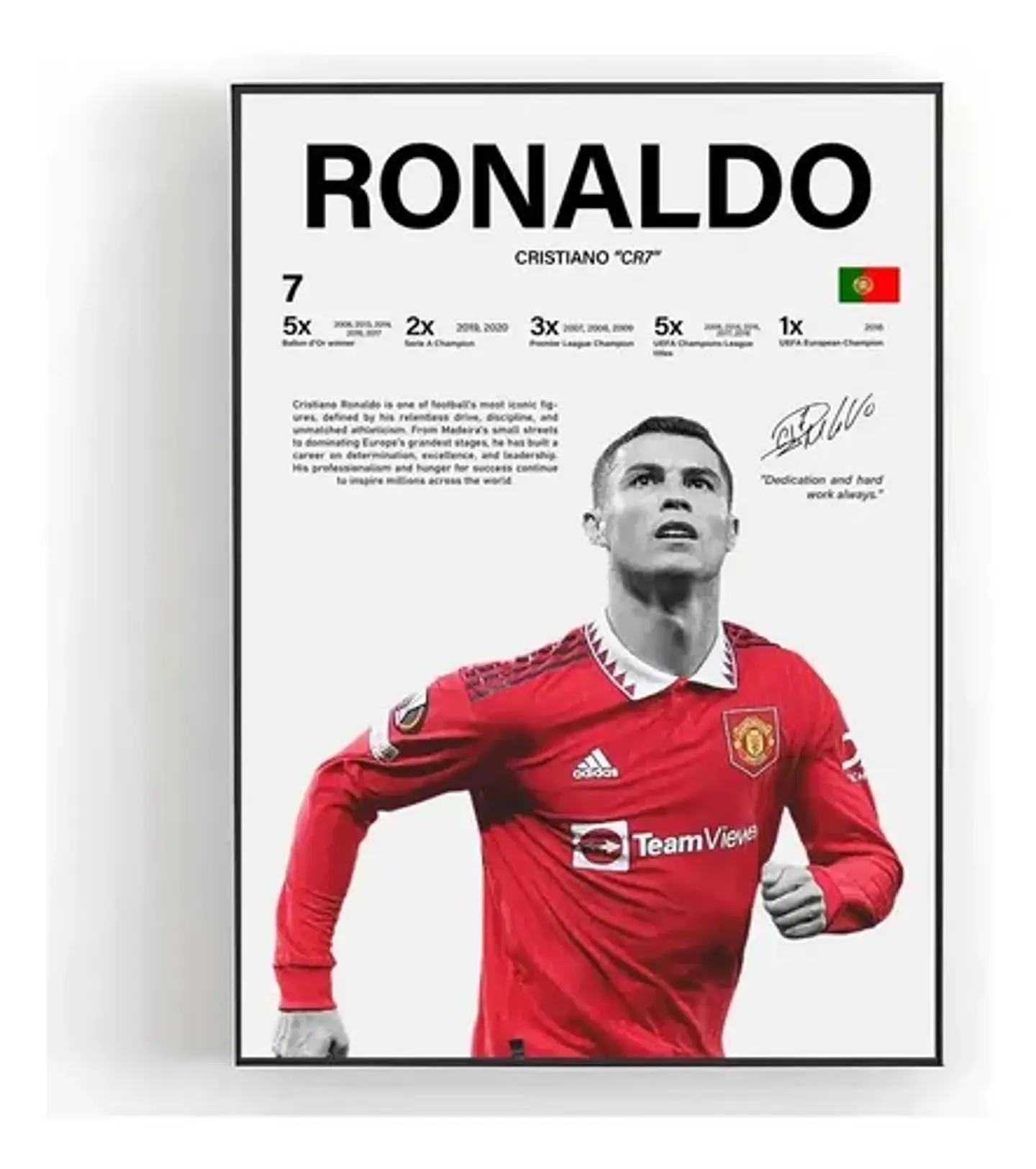 6 Cuadro Cristiano Ronaldo Cr7 Leyenda Futbol + Marco 1