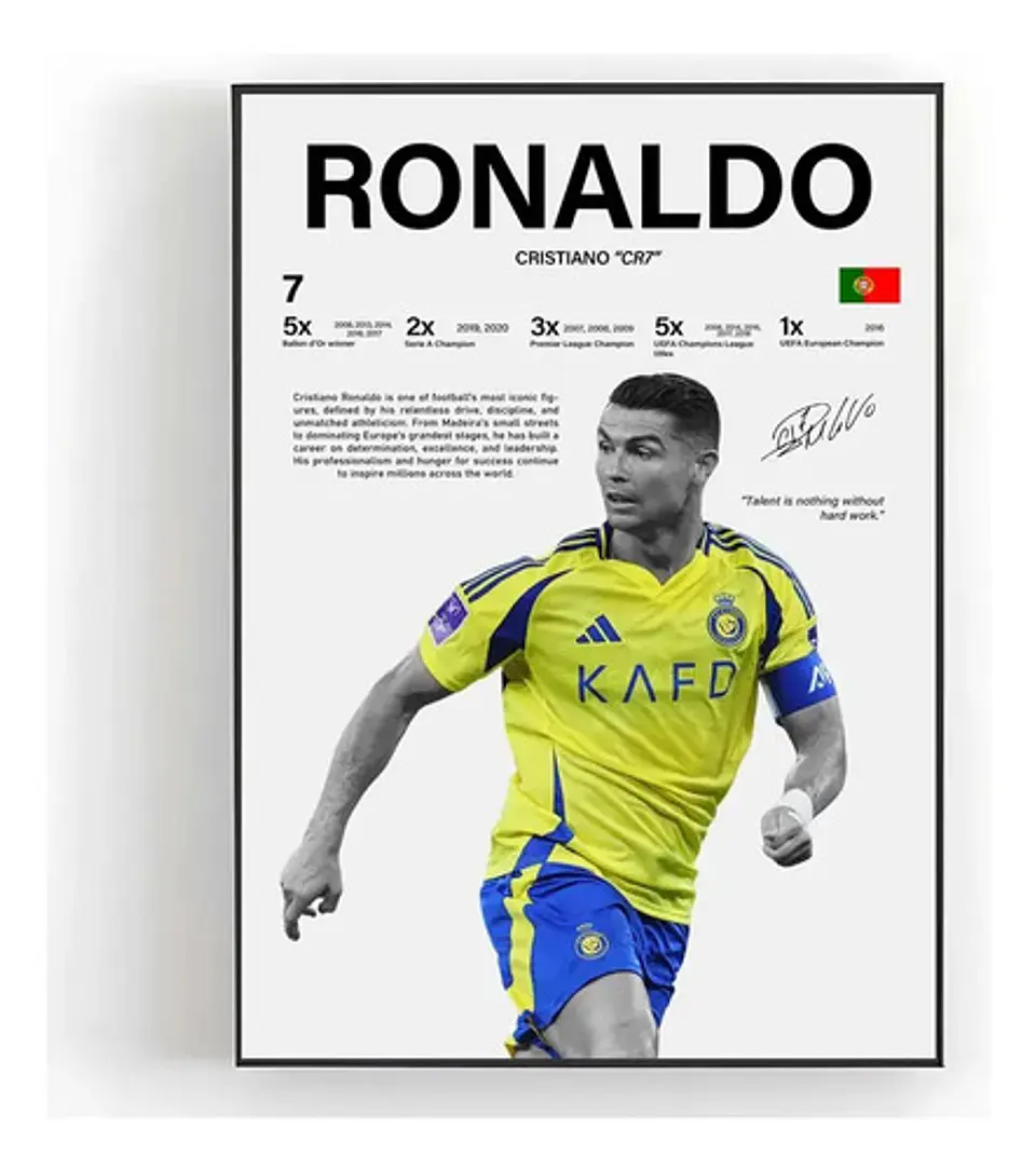 6 Cuadro Cristiano Ronaldo Cr7 Leyenda Futbol + Marco 6