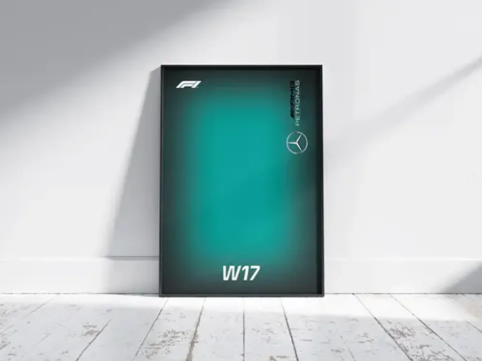 Cuadro Mercedes F1 W17 De Fórmula 1 + Marco 1