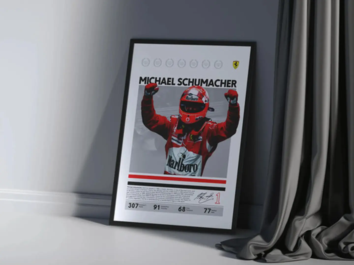 Cuadro Michael Schumacher Récord En F1 Fórmula 1 + Marco 2