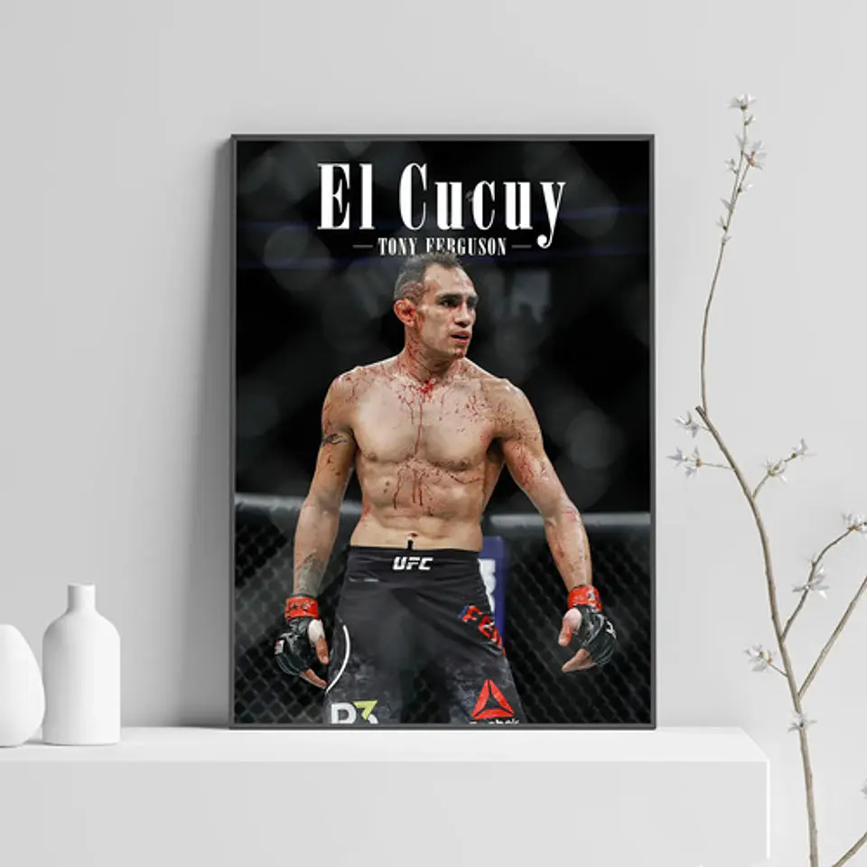 Cuadro Tony Ferguson El Cucuy Peso Ligero Ufc + Marco 1