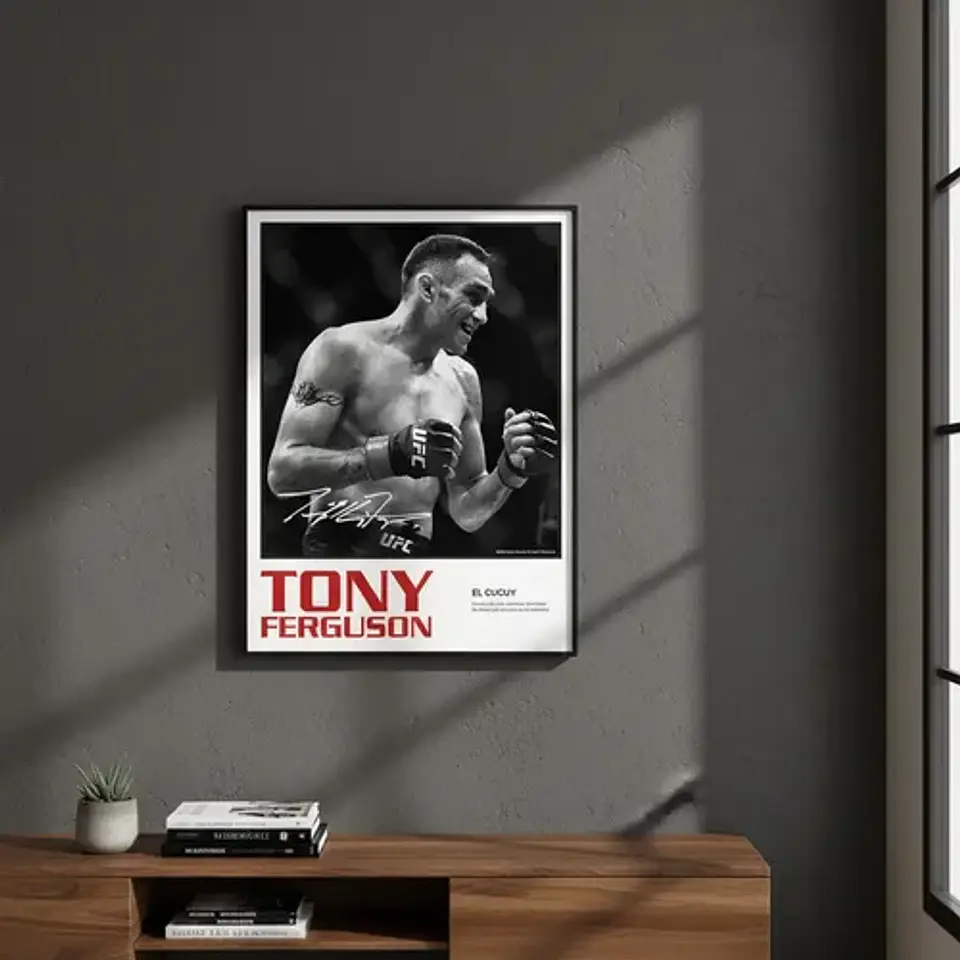 Cuadro Tony Ferguson El Cucuy Peso Ligero Ufc + Marco 1
