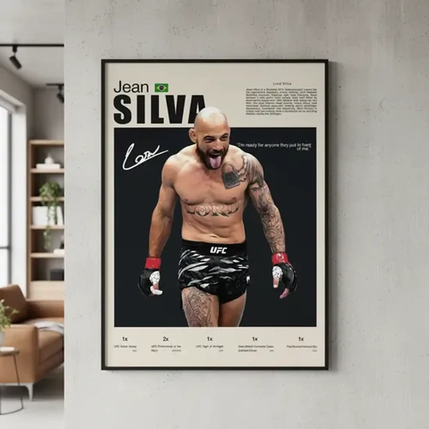 Cuadro Jean Lord Silva Peso Pluma Ufc + Marco 1