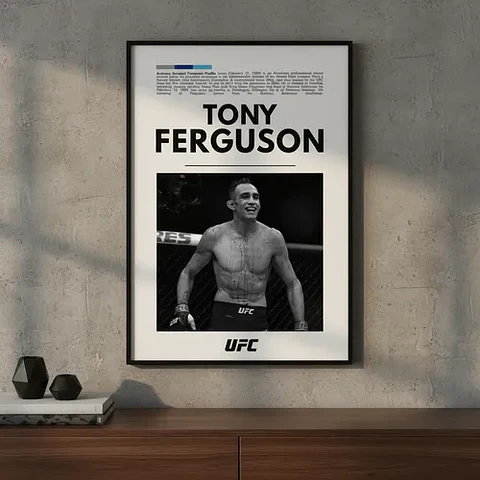Cuadro Tony Ferguson El Cucuy Peso Ligero Ufc + Marco