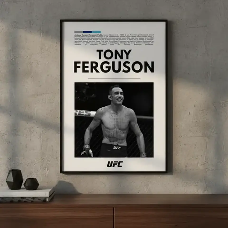 Cuadro Tony Ferguson El Cucuy Peso Ligero Ufc + Marco 1