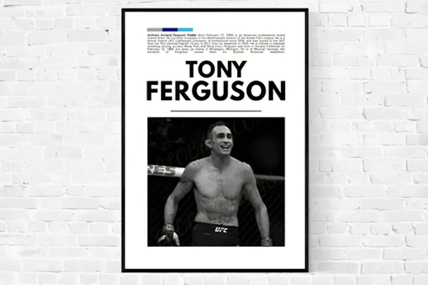 Cuadro Tony Ferguson El Cucuy Peso Ligero Ufc + Marco 2