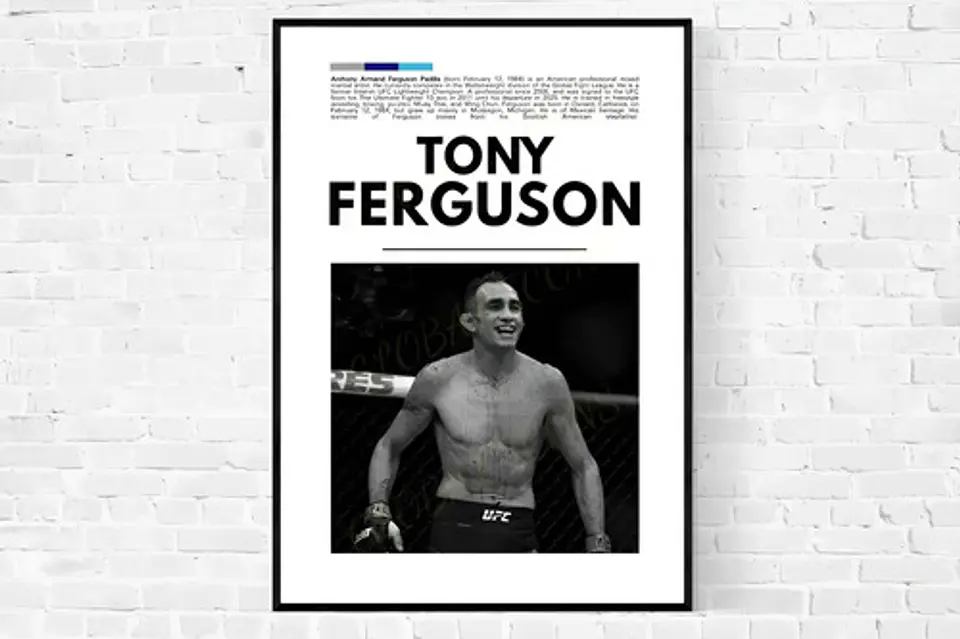 Cuadro Tony Ferguson El Cucuy Peso Ligero Ufc + Marco 2