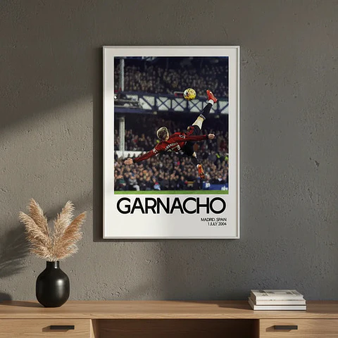 Cuadro Chilena Fútbol Rooney Garnacho Cristiano Ronaldo