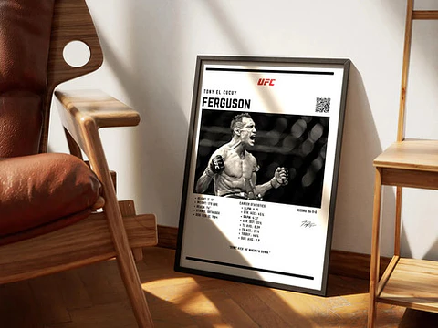 Cuadro Tony Ferguson El Cucuy Peso Ligero Ufc + Marco