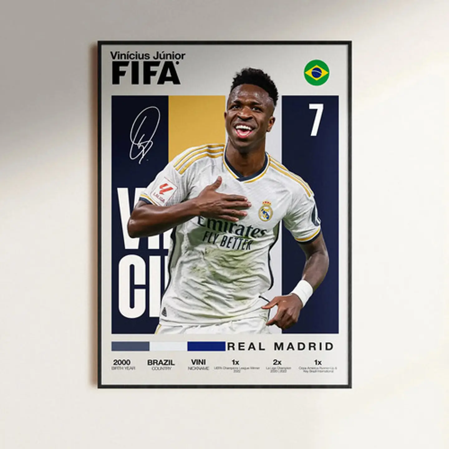 Cuadro Vinicius Junior Real Madrid + Marco 1