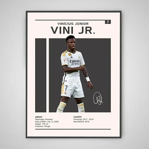 Cuadro Vinicius Jr Vini #7 Real Madrid + Marco