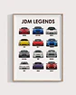 Cuadro Coches Deportivos Japoneses Icónicos Auto Jdm + Marco - Miniatura 1