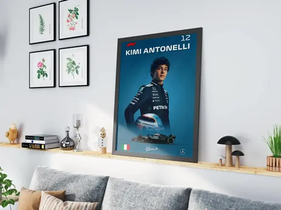 10 Cuadros Kimi Antonelli Mercedes Benz F1 Decoración 1