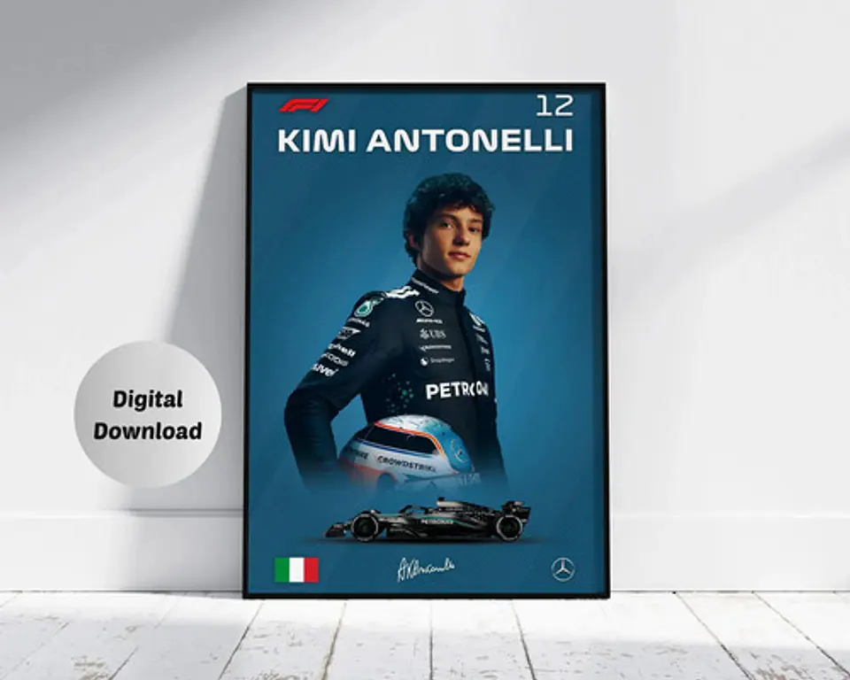 10 Cuadros Kimi Antonelli Mercedes Benz F1 Decoración 3