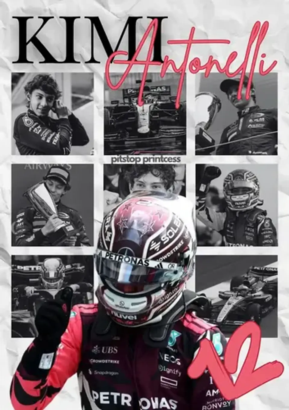 10 Cuadros Kimi Antonelli Mercedes Benz F1 Decoración 2