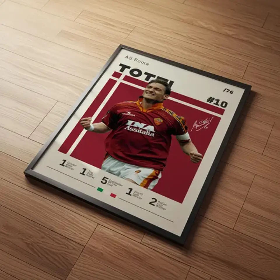 Cuadro Fútbol Francesco Totti Il Capitano As Roma Leyenda 2