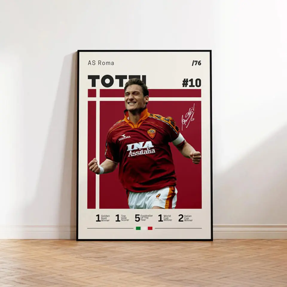 Cuadro Fútbol Francesco Totti Il Capitano As Roma Leyenda 3
