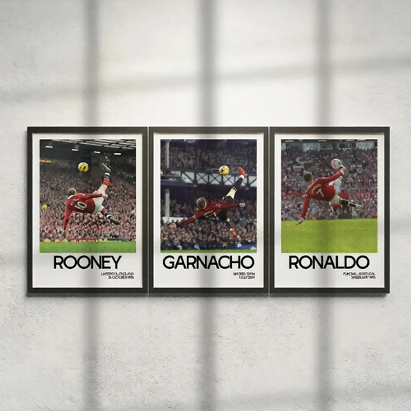 Cuadro Chilena Fútbol Rooney Garnacho Cristiano Ronaldo 1