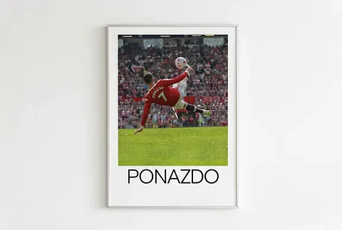 Cuadro Chilena Fútbol Rooney Garnacho Cristiano Ronaldo