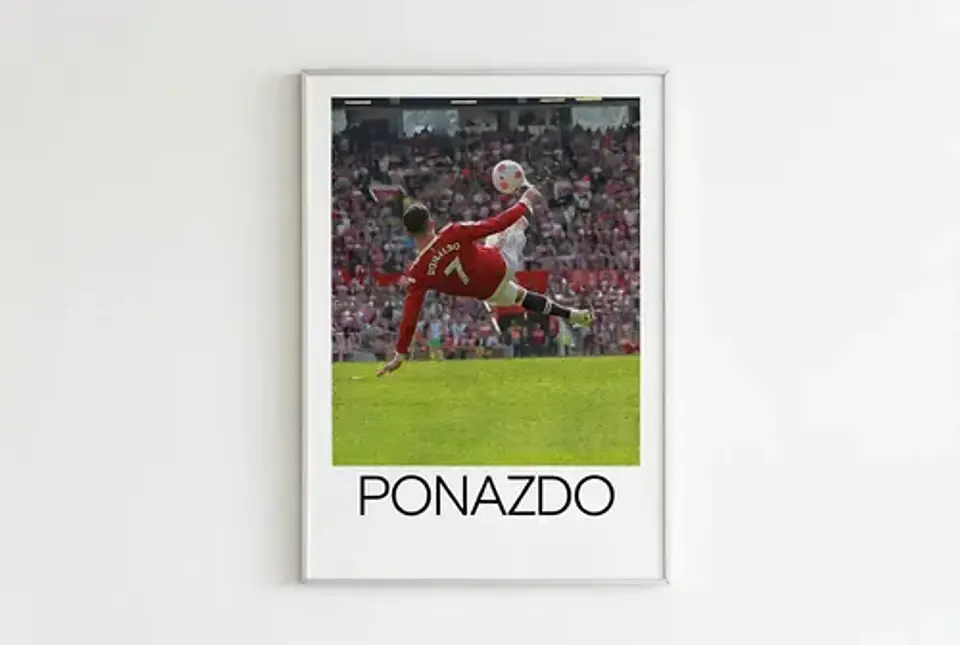 Cuadro Chilena Fútbol Rooney Garnacho Cristiano Ronaldo 2