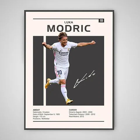 Cuadro Luka Modri Leyenda Del Fútbol + Marco