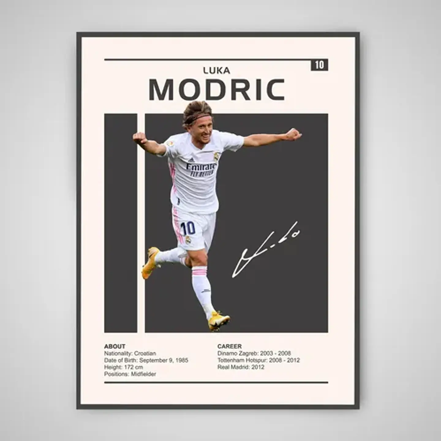 Cuadro Luka Modri Leyenda Del Fútbol + Marco 1