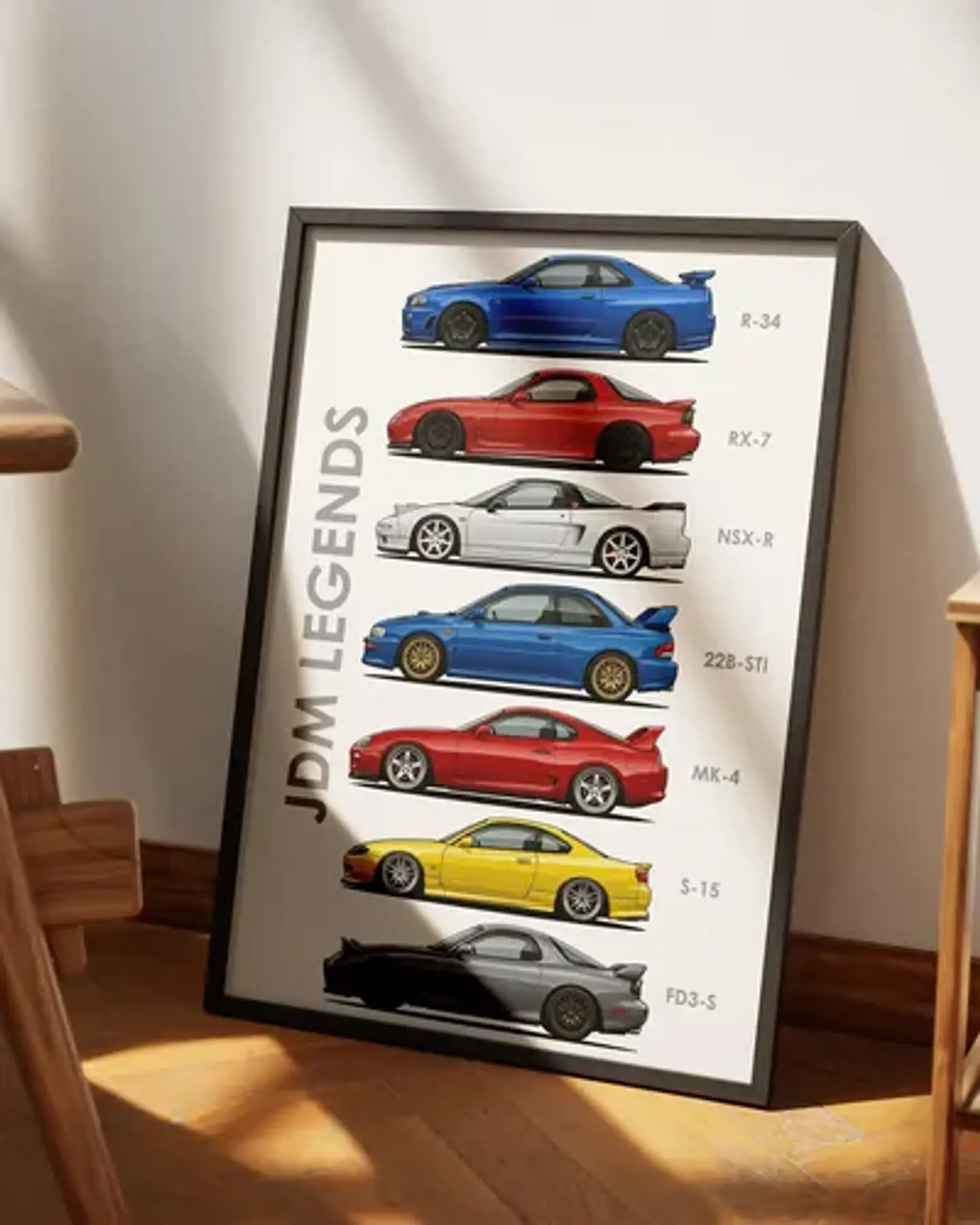 Cuadro Deportivos Japoneses Icónicos Leyendas Jdm + Marco 2