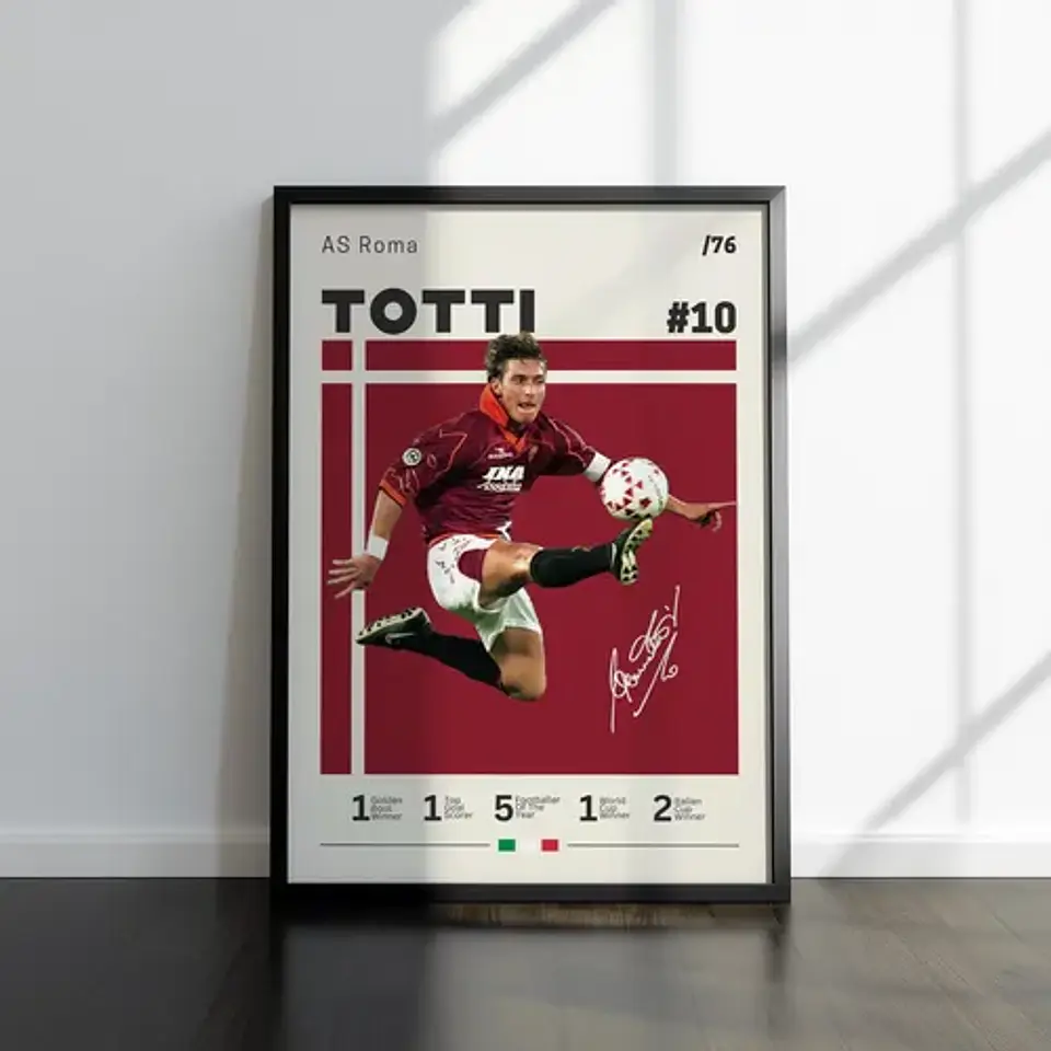 Cuadro Fútbol Francesco Totti Il Capitano As Roma Leyenda 1