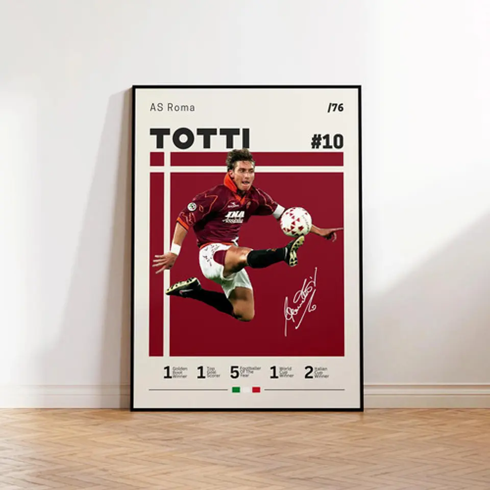 Cuadro Fútbol Francesco Totti Il Capitano As Roma Leyenda 3