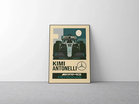 10 Cuadros Kimi Antonelli Mercedes Benz F1 Decoración