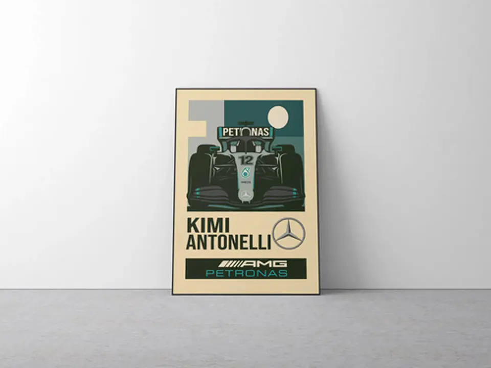 10 Cuadros Kimi Antonelli Mercedes Benz F1 Decoración 1