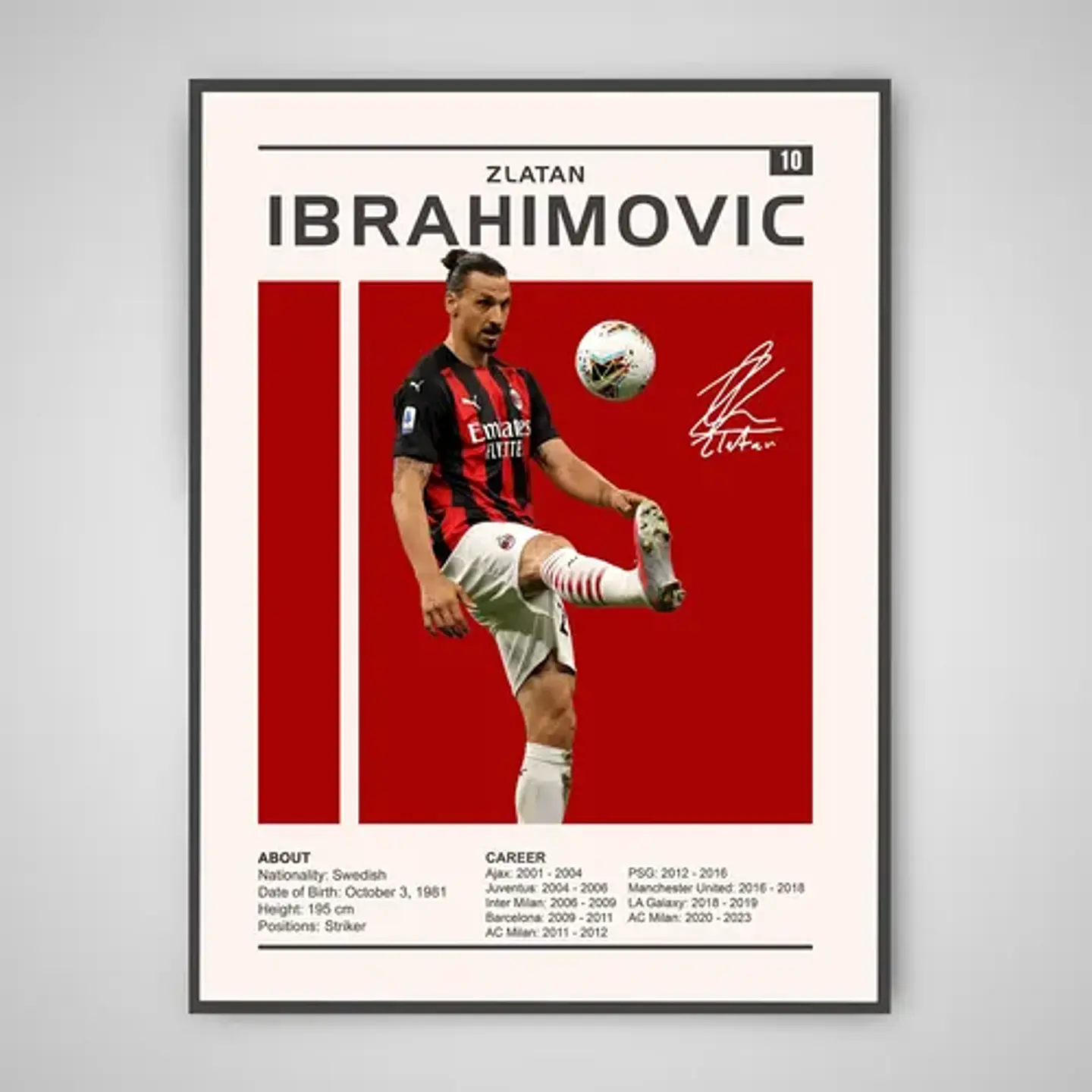 Cuadro Zlatan Ibrahimovi Leyenda Del Fútbol + Marco 1