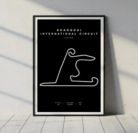 Cuadro Gran Premio De China F1 Circuito De Shanghái + Marco