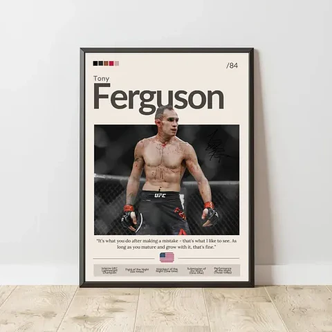 Cuadro Tony Ferguson El Cucuy Peso Ligero Ufc + Marco