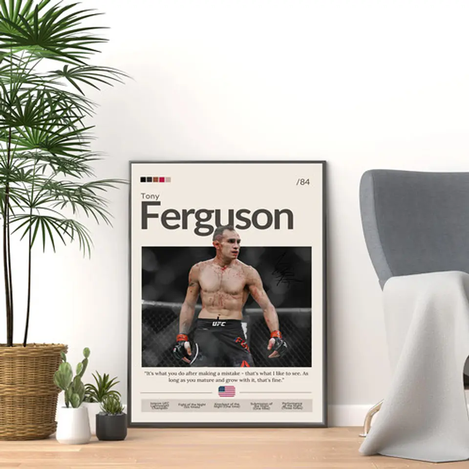 Cuadro Tony Ferguson El Cucuy Peso Ligero Ufc + Marco 2