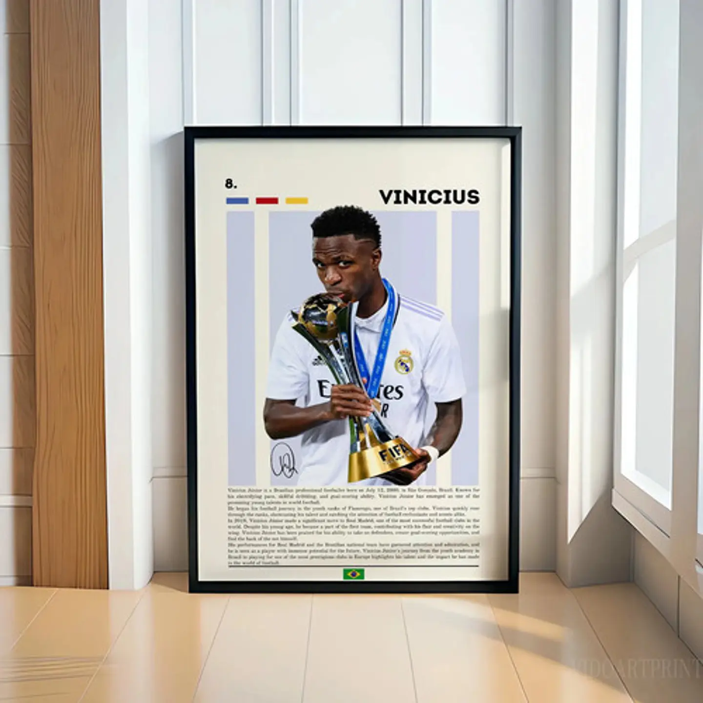 Cuadro Fútbol Vinícius Jr Vini Real Madrid Brasil Estrella 1
