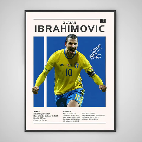 Cuadro Zlatan Ibrahimovi Selección Suecia Fútbol + Marco
