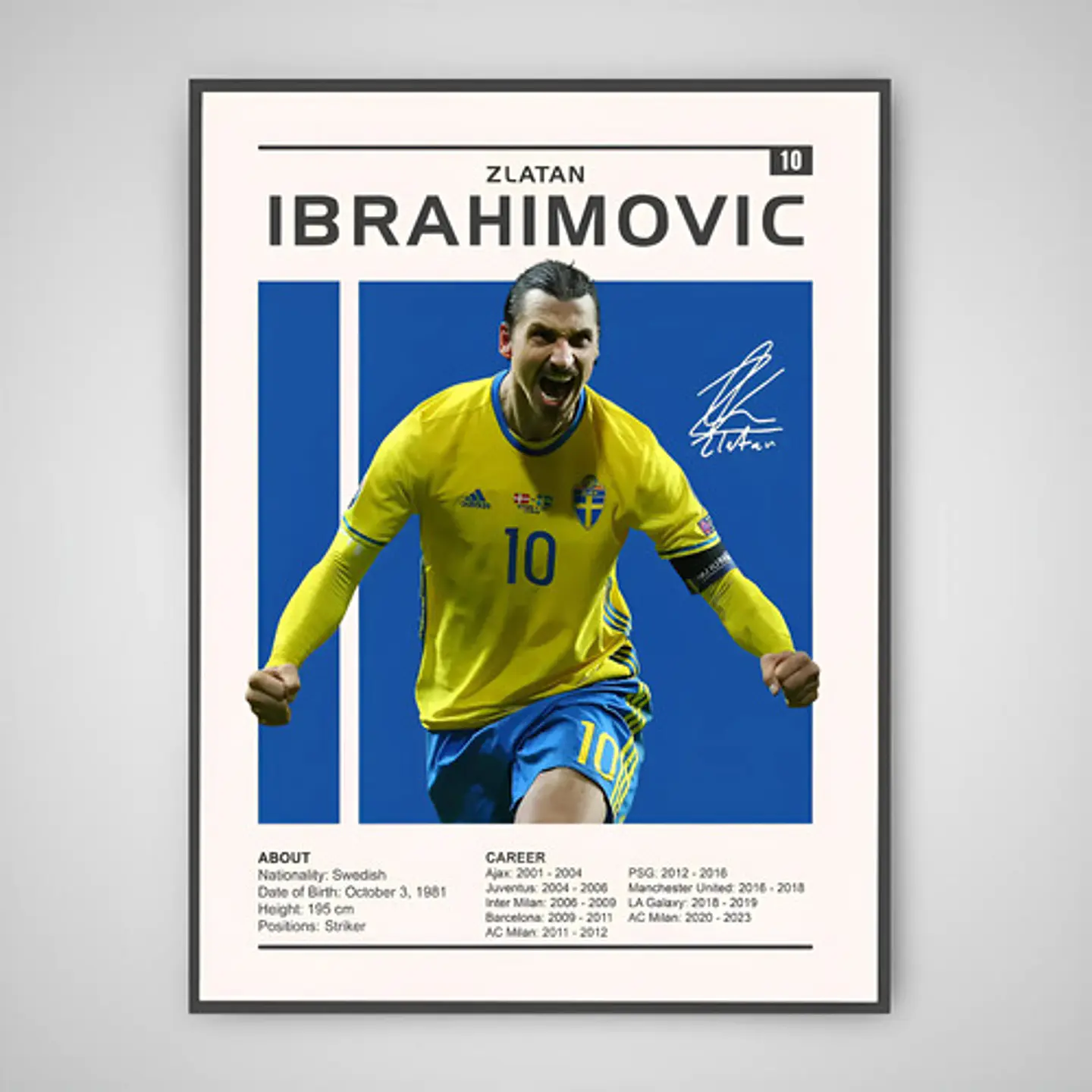 Cuadro Zlatan Ibrahimovi Selección Suecia Fútbol + Marco 2