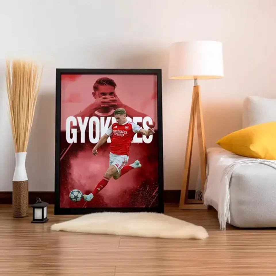 Cuadro Fútbol Viktor Gyökeres Arsenal + Marco 1