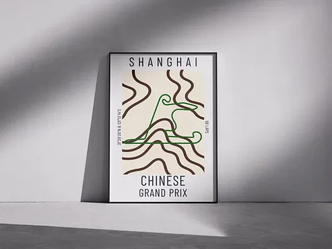 Cuadro Gran Premio De China F1 Circuito De Shanghái + Marco