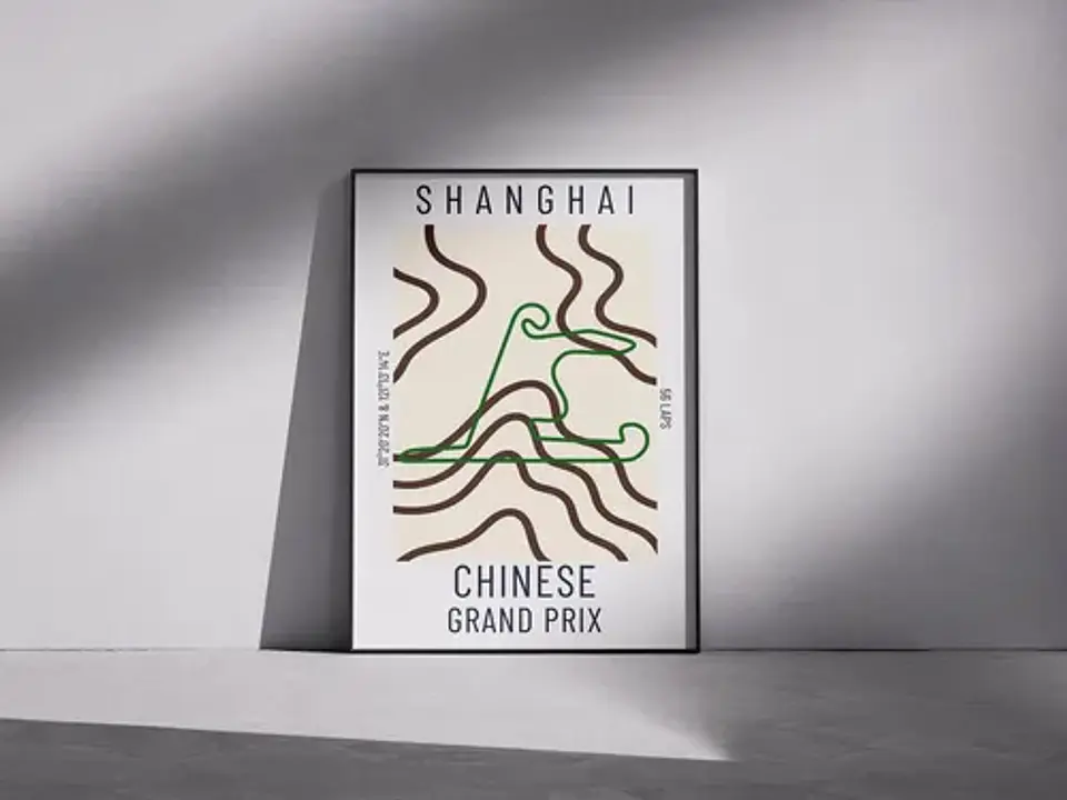 Cuadro Gran Premio De China F1 Circuito De Shanghái + Marco 1