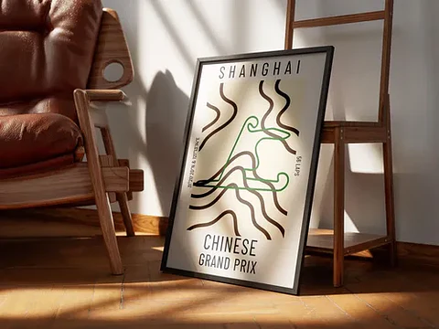 Cuadro Gran Premio De China F1 Circuito De Shanghái + Marco