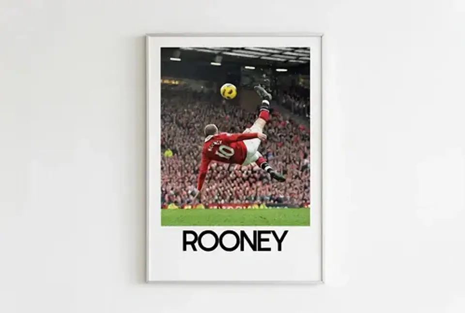 Cuadro Chilena Fútbol Rooney Garnacho Cristiano Ronaldo 1