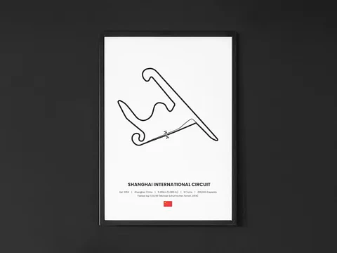 Cuadro Gran Premio De China F1 Circuito De Shanghái + Marco