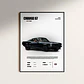 Cuadro Auto Ford Mustang Charge 1967 + Marco Negro - Miniatura 1